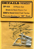 Drain & Vent Pipes For Hood Unit Fuel Tanks