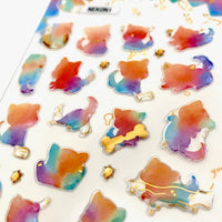 Rainbow Cat Gel Sticker Sheet