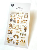 Bear Café Flat Stickers