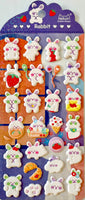 Bunny Rabbit Puffy Stickers