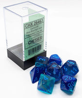 Gemini Polyhedral Blue/ Light Blue Luminary 7-Die Set