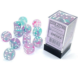 Nebula 16mm D6 Wisteria/White Luminary Dice (12)