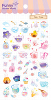 Crystal Cafe Flat Stickers