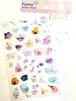 Crystal Cafe Flat Stickers