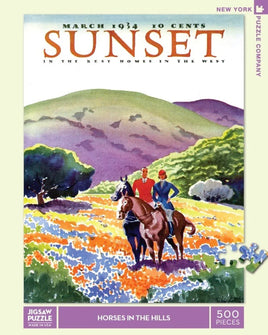 Sunset Horses in the Hills (500 Piece) Puzzle