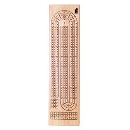 3-Track Cribbage Board: Natural