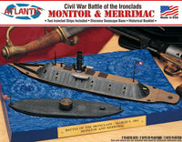 USS Monitor (1/210 Scale) & Merrimack Civil War Ironclad (1/300 Scale) Plastic Ship Model Kit Set