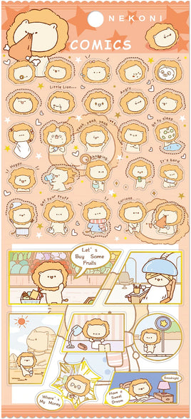 Nekoni Comics: Lion Flat Stickers