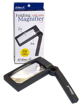 2x4" Lighted Folding Magnifier 2x & 6x Power