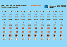 Builder's Plates EMD Mini-Cal United States Canadian Diesel HO Decal Set