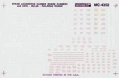 Mini-Cal Steam Loco Data Numberboards Dulux Gold White HO Decal Set