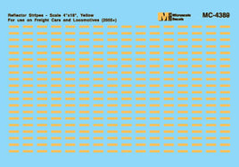 Reflector Stripes Yellow HO Scale 4 x 18 HO Decal Set