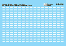 Reflector Stripes White HO Scale 4 x 18 HO Decal Set