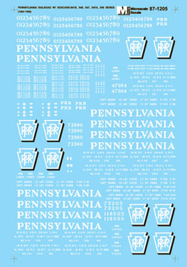 Pennsylvania Railroad 50' Box Cars, Classes HO Decal Set