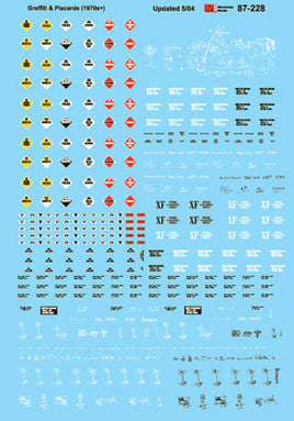 Freight Car Haz Mat Placards & Graffiti HO Decal Set