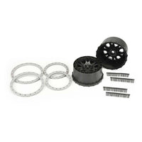 Impulse Pro-Loc Black Wheels with Stone Gray Rings for Traxxas X-MAXX 1/8 Scale