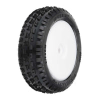 Wedge Carpet Mini-B Tires Mounted on White 8mm Wheels for Mini-B Front