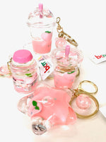 Pink Pearl Boba Floaty Key Charm