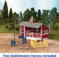 Breyer Stablemates Red Stable Playset