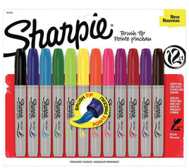 Sharpie Brush Tip Permanent Markers - 12 Count