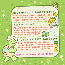 Turtle's Soup (Seasonal) Vinyl Stickers - Assorted