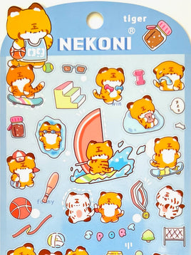 Nekoni Tiger Flat Stickers