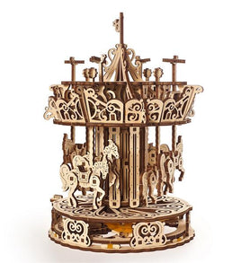 Wooden Carousel Mechanical Model Kit