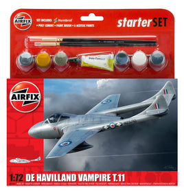 De Havilland Vampire T.11 Starter Set (1/72 Scale) Aircraft Model Kit