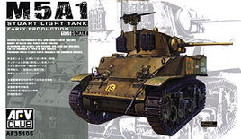 M5A1 Stuart Light Tank Early Production (1/35 Scale) Plastic Military Model Kit