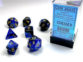 Gemini Polyhedral Black-Blue/Gold 7-Die Set