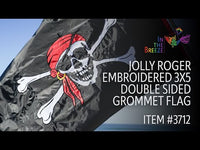 Jolly Roger Embroidered 3x5 Double Sided Grommet Flag