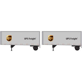 UPS HO Scale 28' Trailers with Dolly