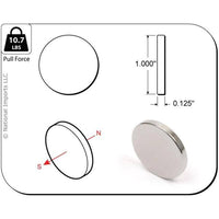 1x1/8" Rare Earth Disc Magnets (4-pack)