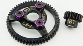 Steel Pinion and Spur Gear(18t/56t 32p)(Purp):TRA